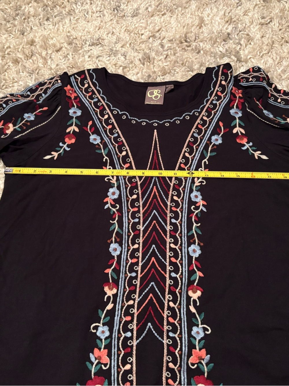 Anthropologie One September Embroidered Long Sleeve Blouse | Size M - Picture 10 of 11